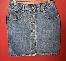 Enuf International Blue Denim Jean Skirt Women's Sz 13/14 Vintage Y2K Midi