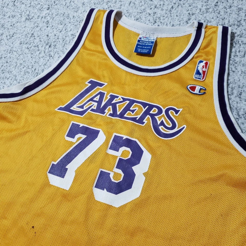Vintage Dennis Rodman Jersey Youth Large 14-16 Los Angeles Lakers #73 Champion - Image 3 of 4