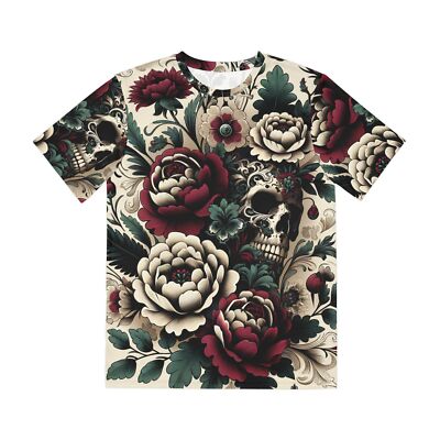All Over Print T Shirt Gothic Elegance Skulls Florals Punk Grunge Emo Tattoo Tee