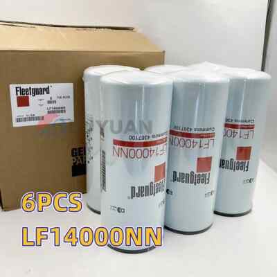 6 Pack Fleetguard LF14000NN Oil Filter Cummins ISX 4367100 NEW      