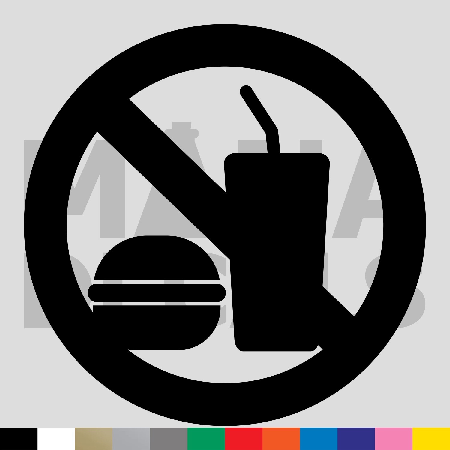 NO Food or Drink Vinyl Die Cut Decal Sticker - Sign Symbol Beverage Eat