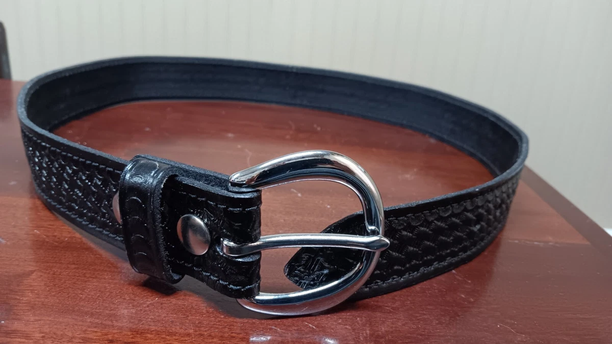 Leather basket weave duty belt cheap