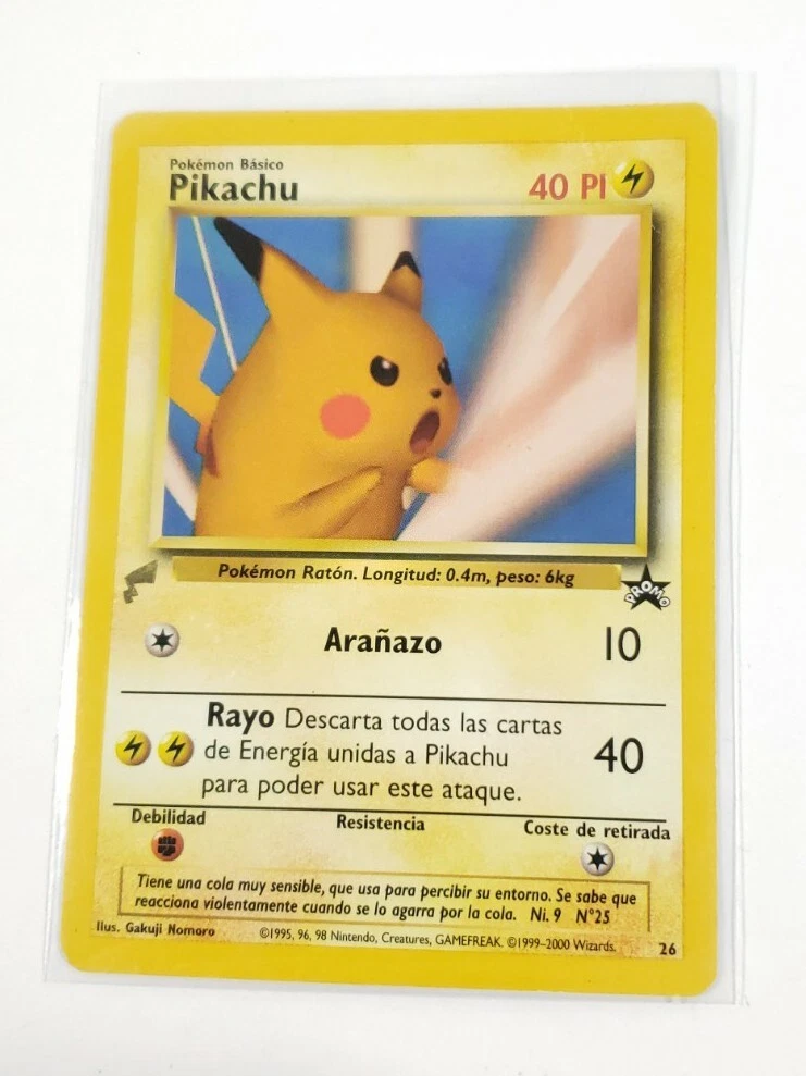 Pokemon Pikachu Promo Spanish Black Star #26 Gold Foil Card