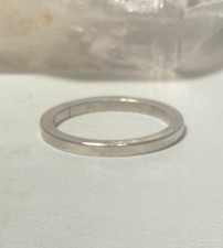 Plain ring flat modern slick stacker band sterling silver women girls
