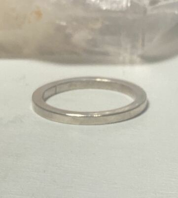 Plain ring flat modern slick stacker band sterling silver women girls