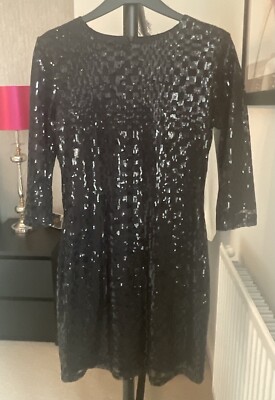 Boohoo - Black Sequin Bodycon Evening Dress - Size 8 - BNWOT