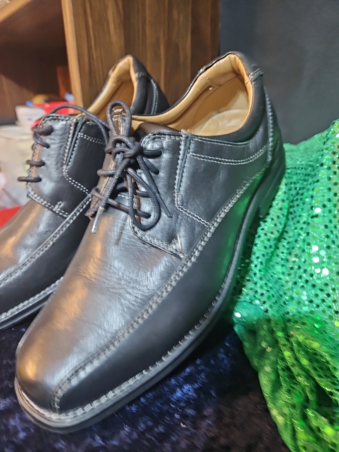 SAOLA Scarpe uomo Dockers taglia US 8 5 nere Trustee Oxford abito da lavoro in pelle.@Q