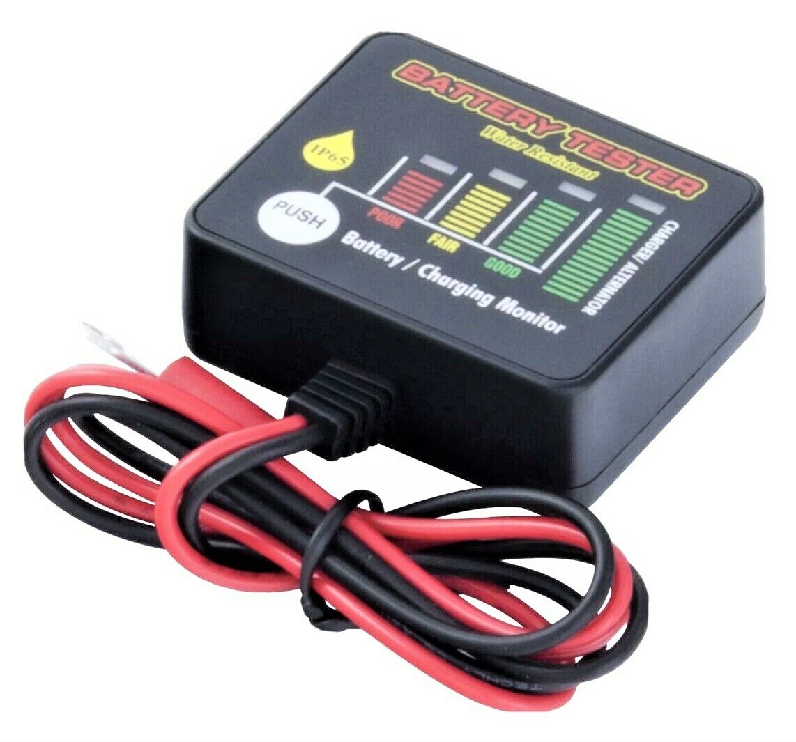 BikeTek Motorcycle / Bike / MC Waterproof 12 Volt Battery & Alternator Tester