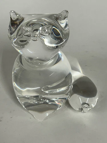 Vintage Steuben Crystal Art Glass Fox Figurine Paperweight Signed