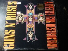 GUNS N ROSES APPETITE FOR DESTRUCTION LP RECORD WITH HYPE STICKER
