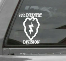 U.S. ARMY 25TH INFANTRY DIVISION Vinyl Window Decal