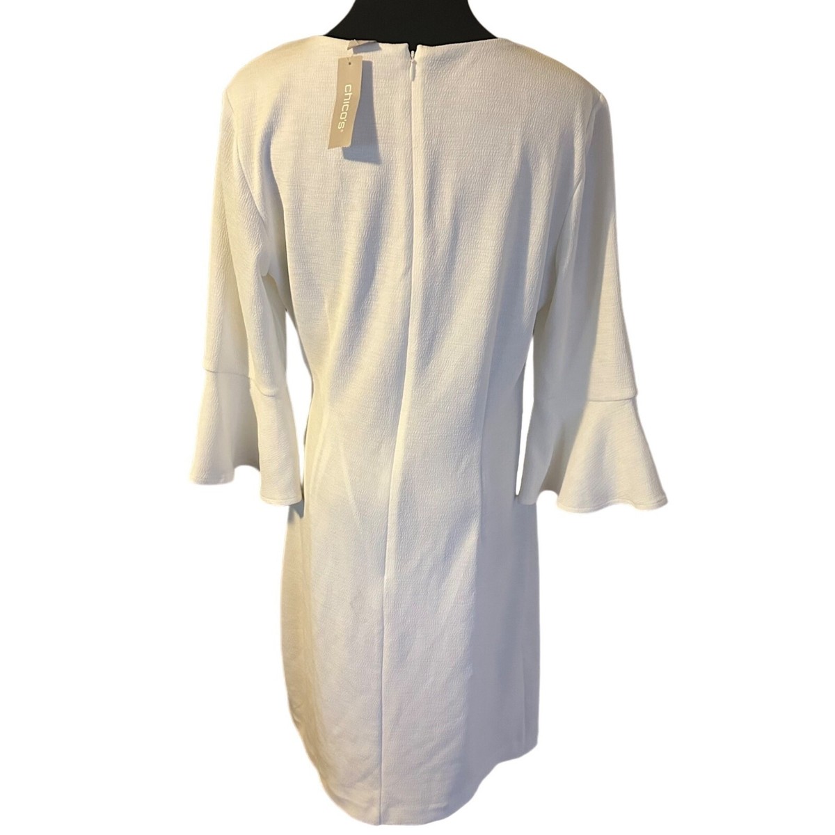 chico dresses Women's Poplin Cotton Palm Off-Shoulder Dress in Black size 8/10