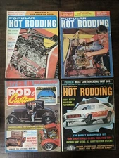 Popular Hot Rodding Magazine, Rod & Custom Lot Mar 66, Jan 67, June 69, Feb 67