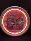 vintage style neon light Cadillac garage clock 11”