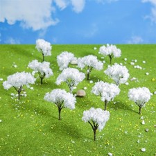 10Pcs White Model Tree Park Train Railway Garden Layout Hill Scene Landscape