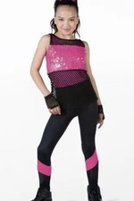 Weissman Showtime Dancing Myself Sequin Jumpsuit Pink Size LC