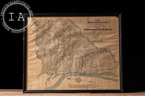 1900 Commemorative "Battle of Shiloh" Map - First Day, April 6, 1862