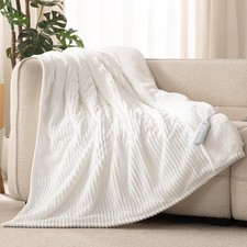 Electric Heated Throw Blanket, Silky Soft Flannel  Sherpa Heating Blanket Th...