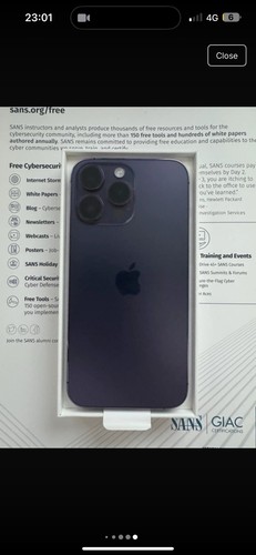 Deep Purple Iphone 14 pro max odblokowany. 256GB pamięci masowej - Zdjęcie 3 z 7