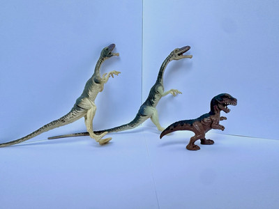 1993 Kenner Jurassic Park - Mini Dinos Set: T-Rex Hatchling & 2x Coelophysis