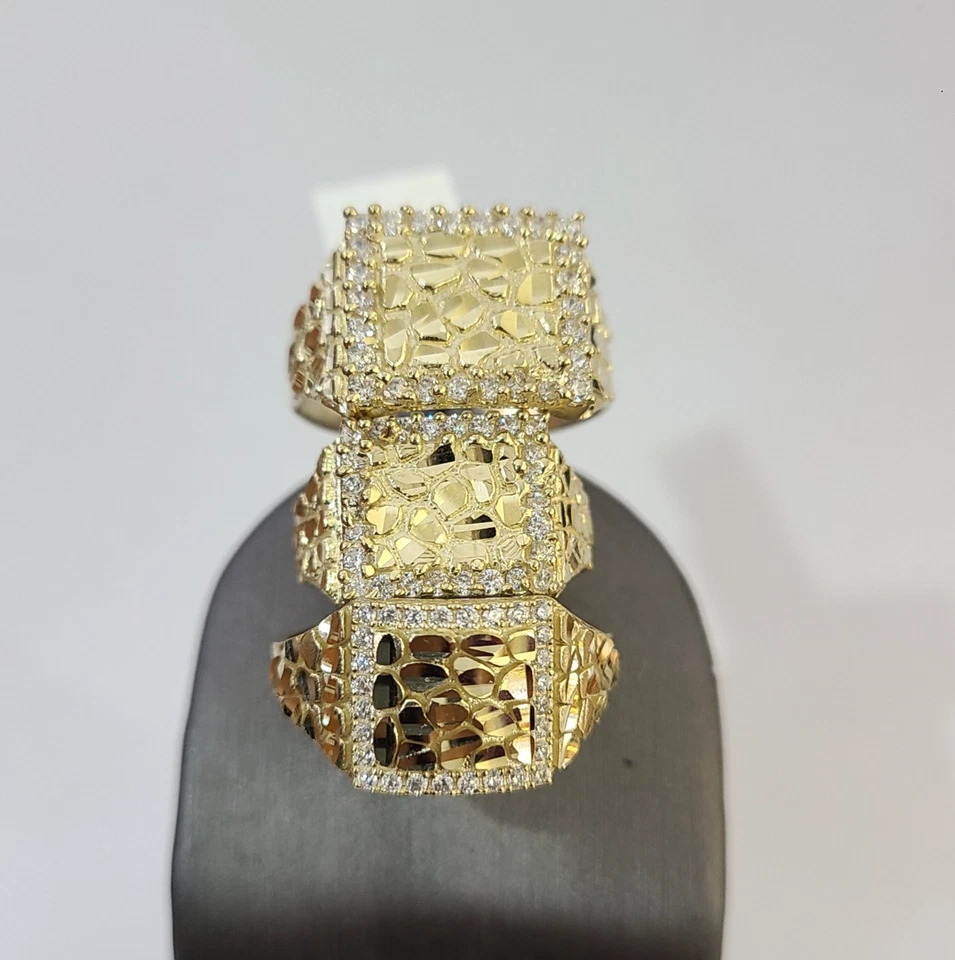 10K 金块戒指 黄金 女式 正品 10Kt — 第 2/4 张图片