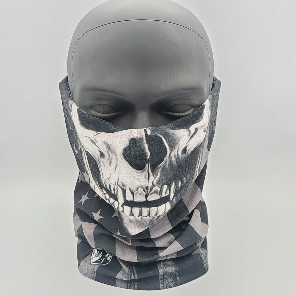 批量 3 件 Salt Armour SA 钓鱼面罩 全新无标签 2 美国国旗 1 头骨旗 — 第 2/4 张图片