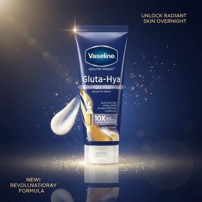 Vaseline Healthy Bright Gluta-Hya Serum Burst Lotion Overnight Radiance 200ml