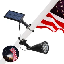 MEIHONG Solar Flag Pole Light, Solar Powered Lights Outdoor Dusk to Dawn for ...