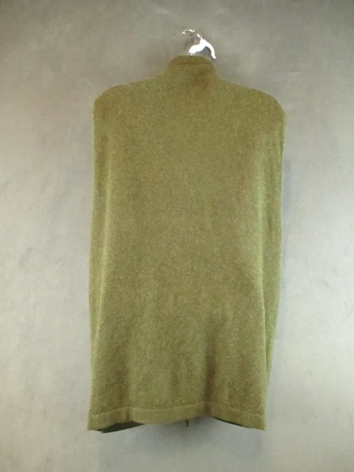 Colete Masculino LINCS DC & Company XL Verde Oliva 100% Cashmere Zíper Completo Bolsos Macios - Imagem 4 de 4