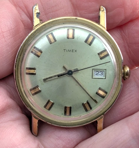 1972 TIMEX Mercury Calendar 16560 2572 Men's 32mm Watch Movement PARTS or REPAIR