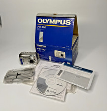 Olympus FE-110 5MP Digital Camera Silver  Complete Box  Tested Working