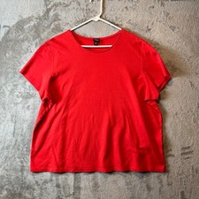 Eileen Fisher Orange Cotton Boxy Fit Shirt Size 3X