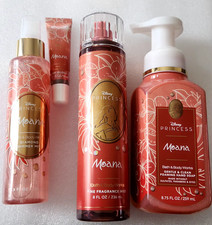Set 4 Bath  Body Works DISNEY PRINCESS MOANA shimmer, hand soap, lip, body mist