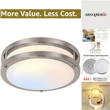 10 inch Flush Mount LED Ceiling Light Fixture, 17W 1100lm, 2700K/3000K/3500K/...