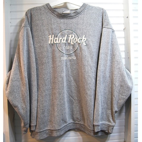 Vintage Hard Rock Cafe Crewneck Sweater Size XL TORONTO Heather Gray Sweatshirt