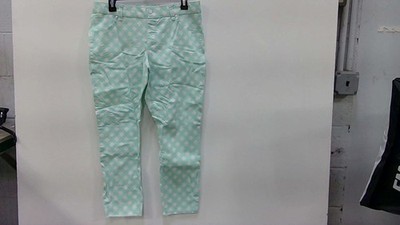 HUE Fiji Gingham Ultra Soft Denim High-Waist Capri Pants Large
