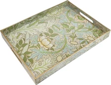 Plastic decorative tray with handle