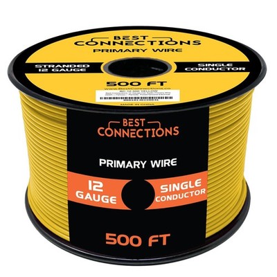 BEST CONNECTIONS 12 Gauge Car Audio Primary Wire (500ft)   Remote, Power/Ground