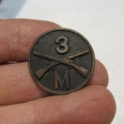 VINTAGE WW1 ERA US MILITARY TUNIC COLLAR PIN 3RD REGIMENT COMPANY M