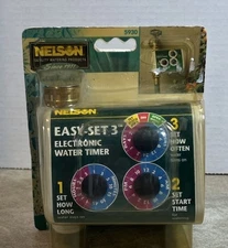 Nelson Easy-Set 3 Electronic Water Timer Model # 5930 Made in USA New Old Stock