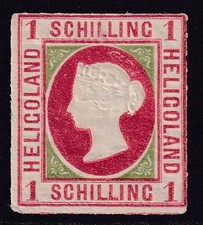 Heligoland fine unused 1867 rouletted 1 Schilling value