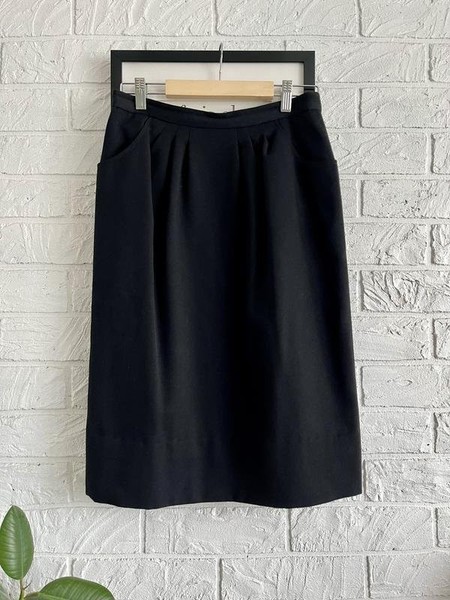 Women Cacharel Skirt Black Wool 38