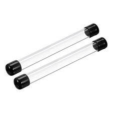 Clear Rigid Tube Plastic Tubing with Black Cap 17mmx20mm/0.67"x0.8", 2 Set