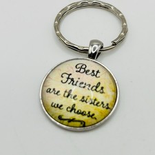 Best Friends Keychain Quote Pendant Sister Gift Friendship Keepsake