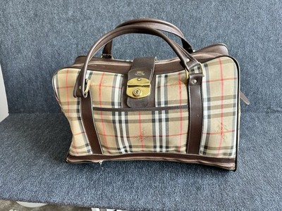 BURBERRYS Beige Canvas Nova Haymarket Check Boston Carry On Made in England
