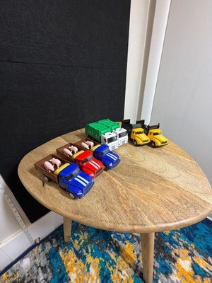 Lot of 7 JFL Enterprises 1/64 Scale Diecast Flatbed and Garbage Truck Toy Assort
