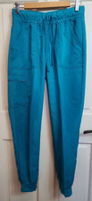 NWOT Scrubstar Aqua Marine Blue Jogger Pants Womens Sz S 28x29.5 Stretch 7-37676
