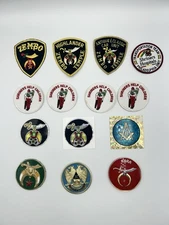 Vintage Lot Of 14 Shriners Masonic Freemason Iron On Patches Sticker Decals Lot