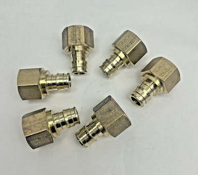 LOT OF 6 LF4575050 LF BRASS FEMALE THREADED ADAPTER 1/2''X 1/2'' NPT