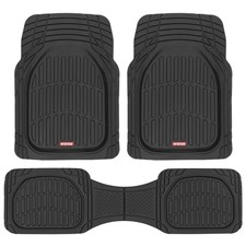 Motor Trend FlexTough Floor Mats for Cars Black Deep Dish All-Weather Car Mat...